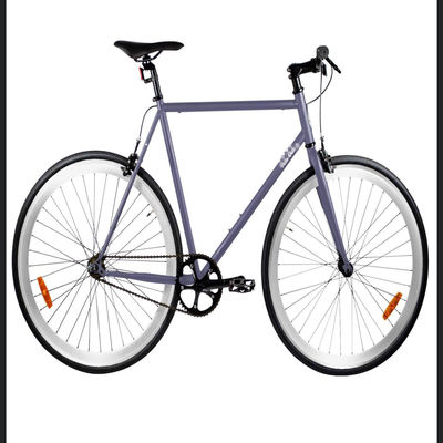 58cm 60cm 흰색 프레임 레드 림 700c 싱글 스피드 픽시비 고정 기어 자전거 듀얼 V 브레이크