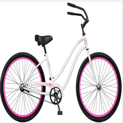 코스터 발 브레이크와 흰색의 26 인치 해변 크루저 자전거를 디자인하는 단계를 통해