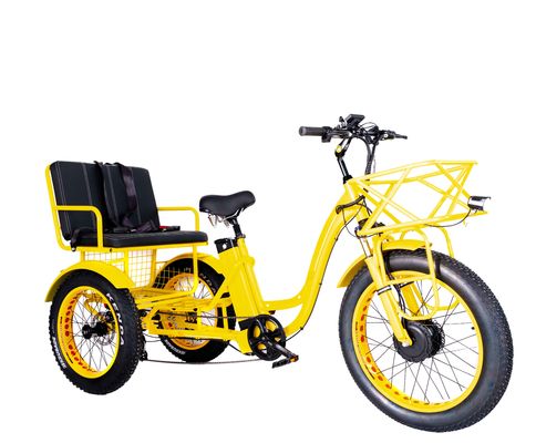 전기 리크샤 750W 전면 BaFang 모터 21AH 리?? 배터리 60KM 미국 성인 24 &quot;뚱뚱한 눈 큰 타이어 승객 좌석