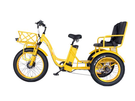 전기 리크샤 750W 전면 BaFang 모터 21AH 리?? 배터리 60KM 미국 성인 24 &quot;뚱뚱한 눈 큰 타이어 승객 좌석