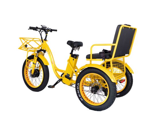 전기 리크샤 750W 전면 BaFang 모터 21AH 리?? 배터리 60KM 미국 성인 24 &quot;뚱뚱한 눈 큰 타이어 승객 좌석