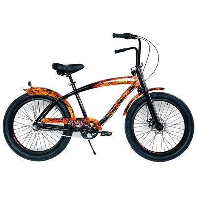 미국 남자 24인치 3.0 FAT 타이어 알루미늄 프레임 비치 크루저 자전거 디스크 브레이크