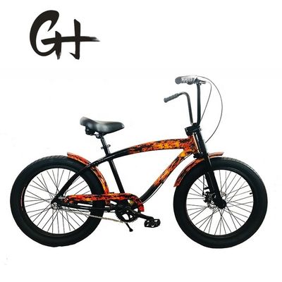 미국 남자 24인치 3.0 FAT 타이어 알루미늄 프레임 비치 크루저 자전거 디스크 브레이크