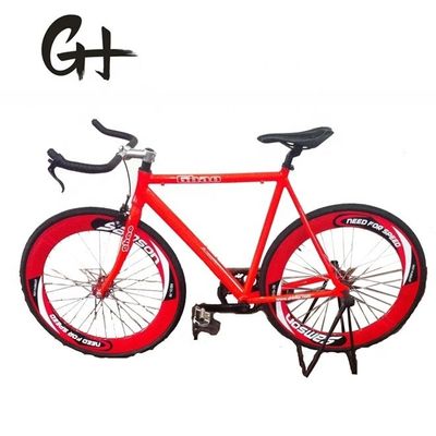 알루미늄 프레임 700C OEM 플립 플롭 단일 속도 빨간색 도로 핸들 고정 기어 자전거