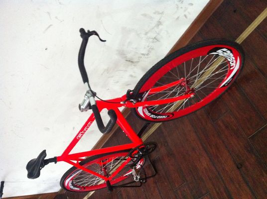 알루미늄 프레임 700C OEM 플립 플롭 단일 속도 빨간색 도로 핸들 고정 기어 자전거