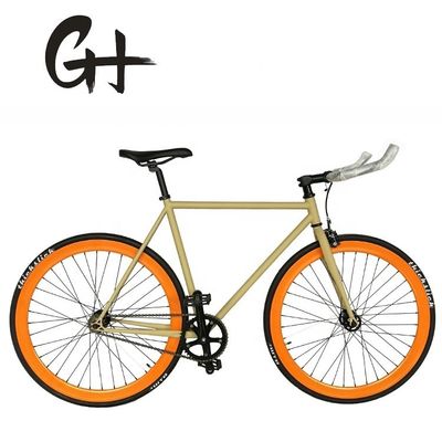 700C 하이-텐 스틸 프레임 이중 벽 43MM 알루미늄 RIM 싱글 스피드 트랙 고정 기어 자전거
