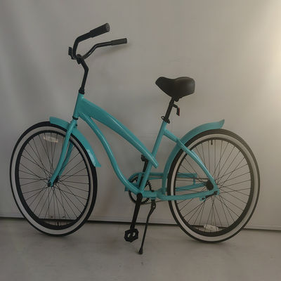 26인치 알루미늄 프레임 싱글 기어 하이브리드 여자 비치 크루저 자전거 2024