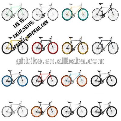 포크 재료 스틸 700C 하이 텐 프레임 OEM CE 싱글 스피드 플립 플롭 허브 고정 기어 자전거