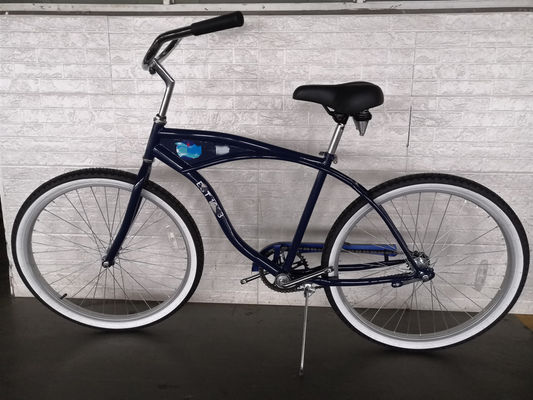 큰 로고 성인 26 인치 단일 속도 해변 크루저 자전거 앞 운반 옵션