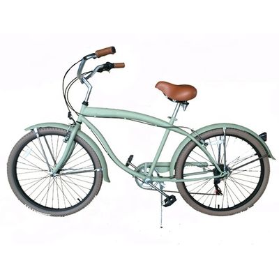 이중 V 브레이크 26" 2.125 화이트 월 타이어 하이 스틸 프레임 시마노 7 스피드 OEM 사용자 정의 성인 남성 CE CPSC 미국 시장 해변 크루저 자전거