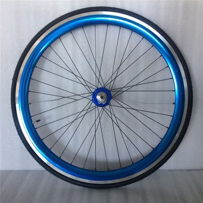 43mm 안오디스 블루 플립 플롭 고정 기어 도로 자전거 바퀴 세트 다채로운 스파이크