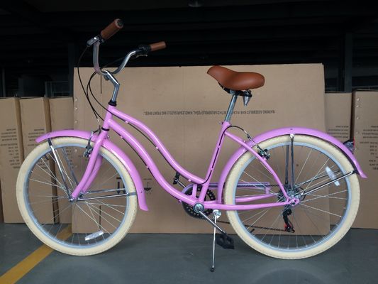 10 스틸 프레임 26인치 시마노 7 스피드 OEM 로고 성인 여성 레이디 비치 크루저 자전거