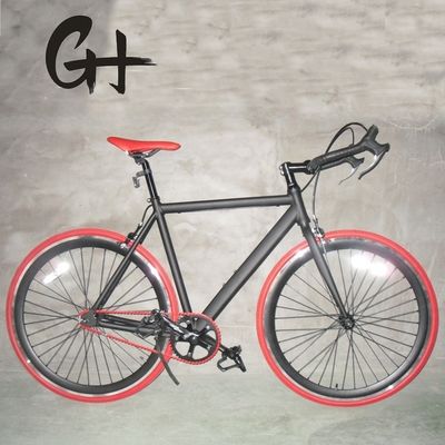 700C 풀 매트 블랙 OEM 알루미늄 프레임 싱글 스피드 로드 바이크 총 무게 13KG