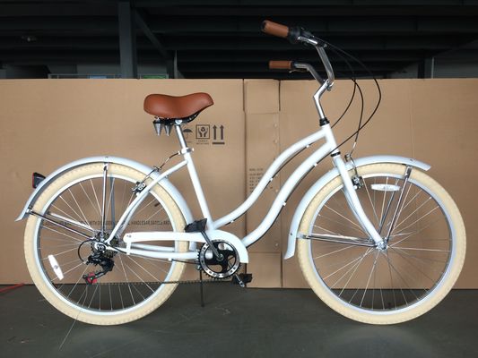 26" 시마노 7 스피드 여자 레이디 미국 26*2.125 여자 흰색 타이어 해변 크루저 스피드 자전거