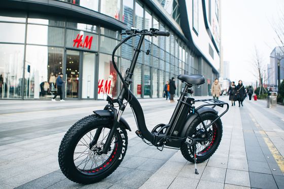 7속 20" 48V 750W 14AH 20MPH 리?? 배터리 OEM UL2849 미국 시장 성인 여자 여성 전기 접이 스노우 큰 평면 타이어 자전거