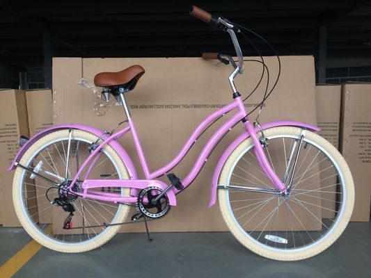 26" 시마노 7 스피드 여자 레이디 미국 26*2.125 여자 흰색 타이어 해변 크루저 스피드 자전거