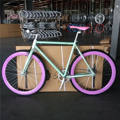 포크 재료 강철 사용자 정의 단일 속도 백색 자전거 고정 자전거 성인용