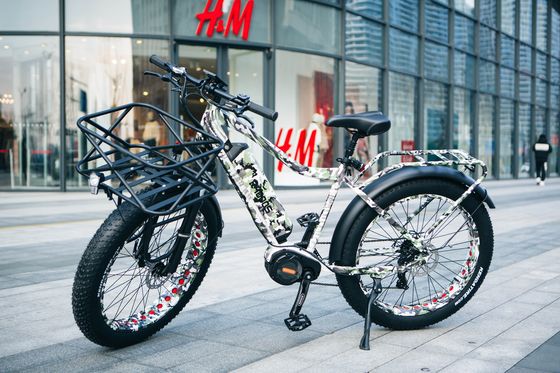 48V 17AH 1000W BaFang 중앙 모터 전기 산악 자전거 26 "뚱뚱한 눈 타이어