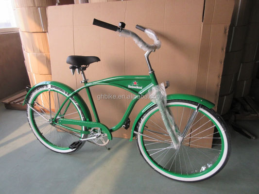 다재다능한 26인치 스틸 프레임 남성 해변 크루저 자전거 프로모션 광택 무게 19KGS