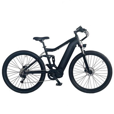 26*4&quot; 타이어 너비 48V 1000W 17AH BAFANG 중간 모터 전기 풀 서스펜션 산악 자전거