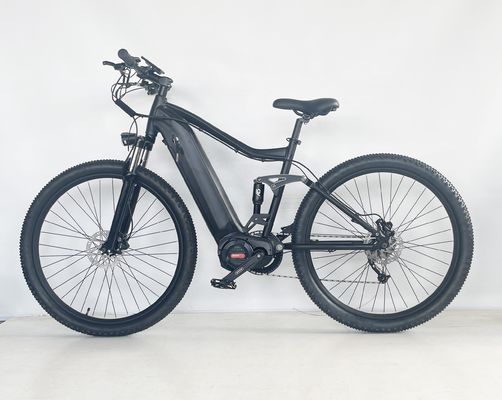 26*4&quot; 타이어 너비 48V 1000W 17AH BAFANG 중간 모터 전기 풀 서스펜션 산악 자전거