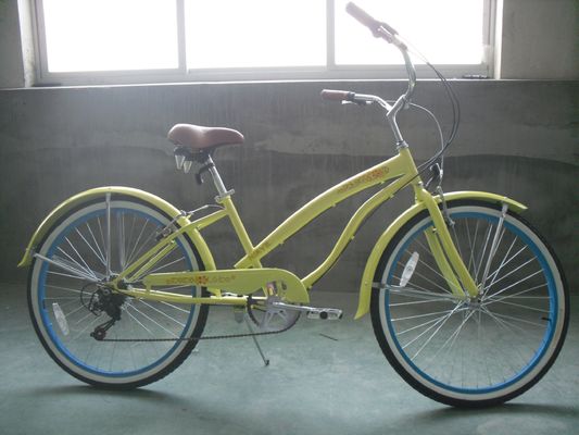 아름다운 여자 해변 크루저 자전거 내부 물 스티커 26인치 3 속도 OEM / ODM