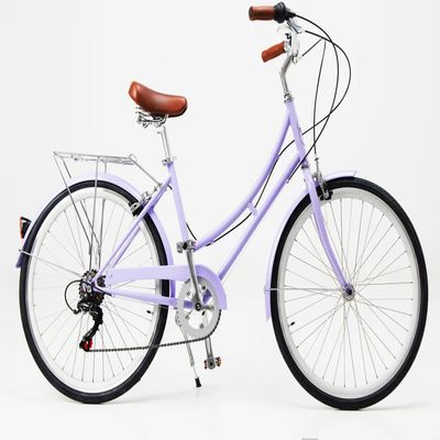 14KG 레트로 여자 7 스피드 빈테지 자전거 700C 성인 여자 도시 자전거 바구니