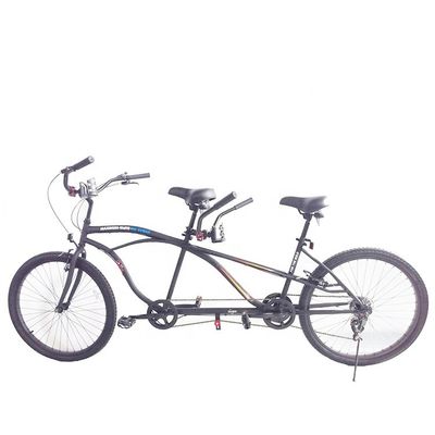 CE 인증 스틸 프레임 26 "시마노 7 스피드 해변 크루저 2 명의 라이더를위한 탕덤 자전거