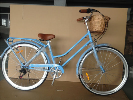 7 기어 여성 빈티지 하이브리드 자전거 26 "알루미늄 합금 프레임 및 부하 용량 160kg