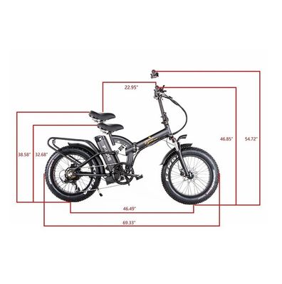 48V*21AH 20인치 풀 서스펜션 카모플라지 색상 1000W 접는 지방 타이어 후방 랙과 전기 자전거