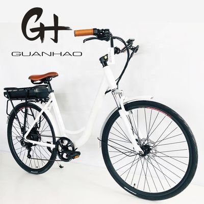 CE EN15194 인증 700C 여성 스텝 투 시티 전기 자전거 48V 500W 모터