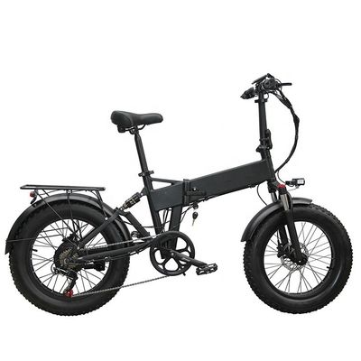 20&quot; 풀 서스펜션 스노우 500W 14AH 4.0 지방 타이어 전기 숨겨진 배터리 폴딩 자전거