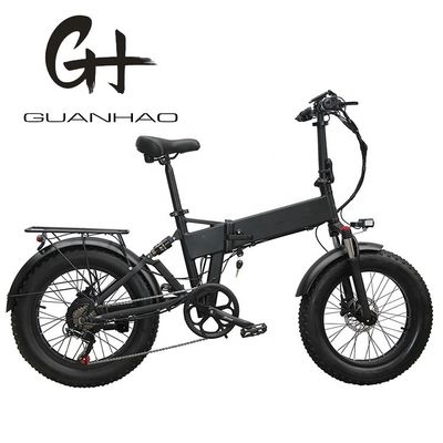 20&quot; 풀 서스펜션 스노우 500W 14AH 4.0 지방 타이어 전기 숨겨진 배터리 폴딩 자전거