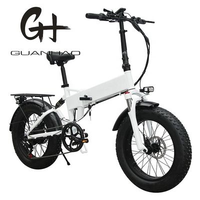 20&quot; 풀 서스펜션 스노우 500W 14AH 4.0 지방 타이어 전기 숨겨진 배터리 폴딩 자전거