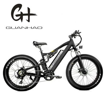 24인치 뚱뚱한 4.0 타이어 48V 1000W 50KM/H 풀 서스펜션 21AH 전기 산악 자전거 전자 자전거