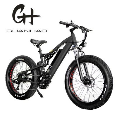 24인치 뚱뚱한 4.0 타이어 48V 1000W 50KM/H 풀 서스펜션 21AH 전기 산악 자전거 전자 자전거