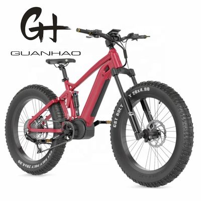 다운 튜브 배터리 26인치 Bafang M620 중간 모터 48V 750W 10.5AH CE 45KM/H 지방 타이어 EBIKE
