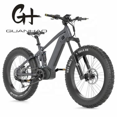 다운 튜브 배터리 26인치 Bafang M620 중간 모터 48V 750W 10.5AH CE 45KM/H 지방 타이어 EBIKE