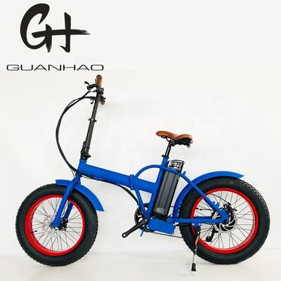컴팩트 20인치 500W 48V 14AH 28MPH 전기 접는 자전거 지방 타이어 접는 전기 자전거 눈 EBIKE