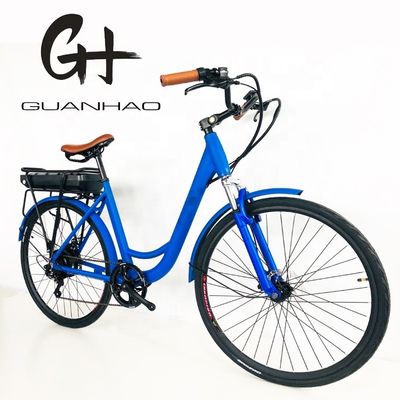 27.5&quot; 48V 500W 14AH 45KM/H EN15194 CE 스톡 레이디 전기 시티 에바이크 후면 7단 기어