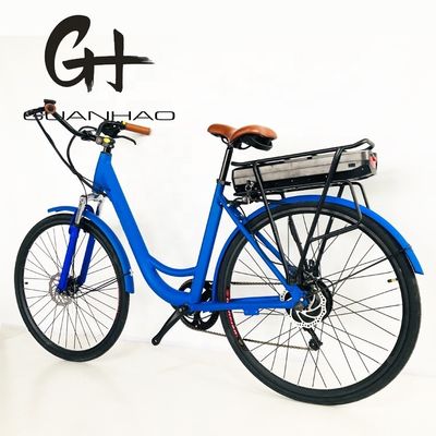 27.5&quot; 48V 500W 14AH 45KM/H EN15194 CE 스톡 레이디 전기 시티 에바이크 후면 7단 기어