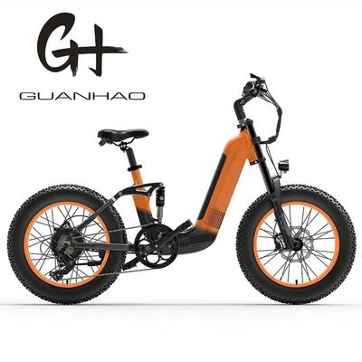 1000W 14AH 풀 서스펜션 프레임 20&quot;x4.0 뚱뚱한 타이어 큰 평평한 눈 타이어 디스크 브레이크 에바이크