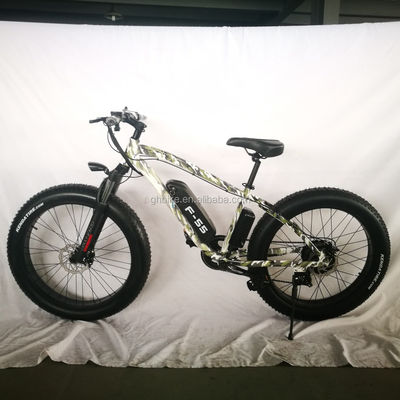 26인치 750W 카모플라기 군 색 눈 전기 자전거 48V NO 접이식