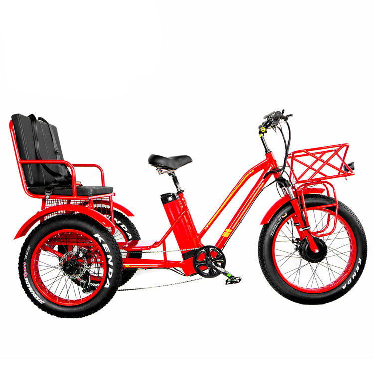 앞 허브 모터 750W 21AH 리?? 전기 삼륜구동 2명용 24&quot; 스노우 타이어 40KM/H