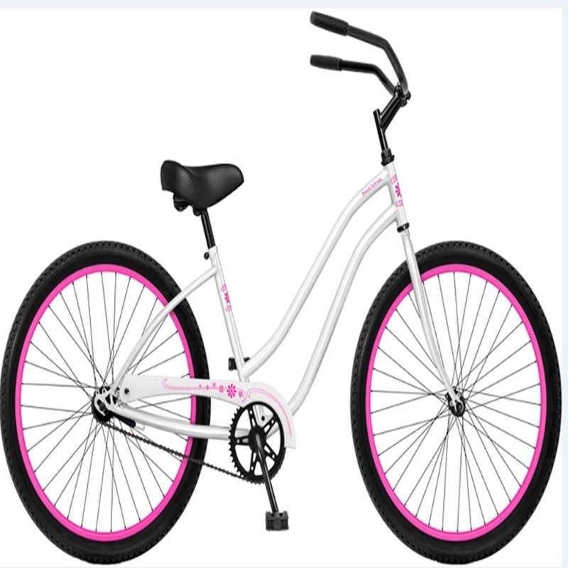 코스터 발 브레이크와 흰색의 26 인치 해변 크루저 자전거를 디자인하는 단계를 통해