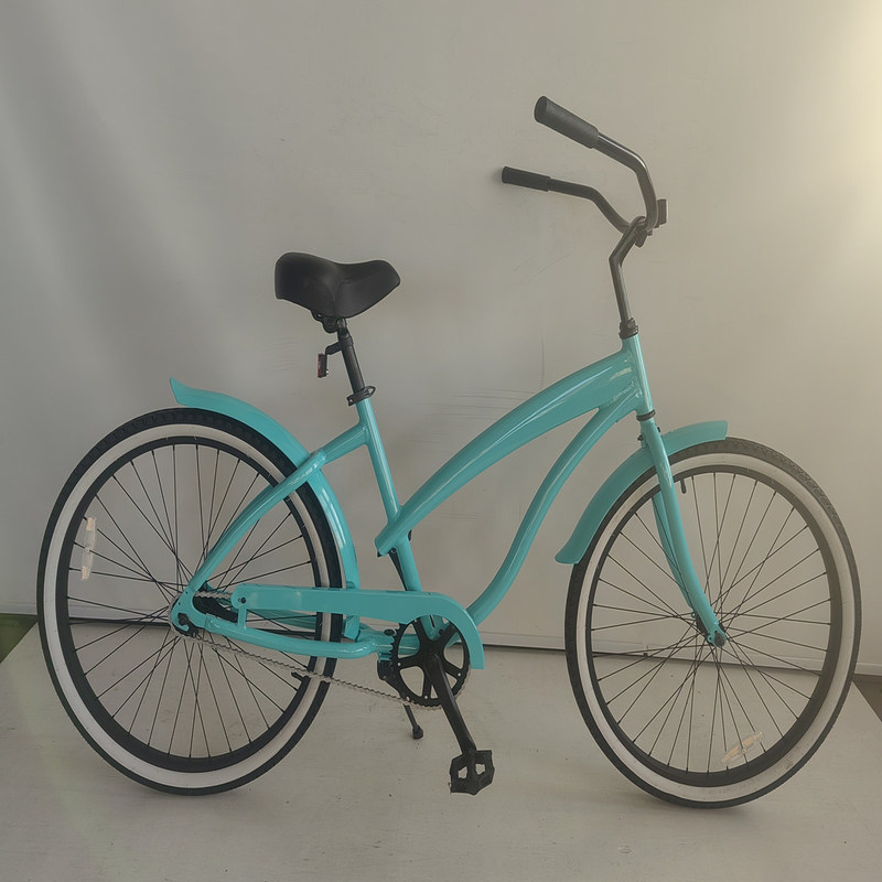 26인치 알루미늄 프레임 싱글 기어 하이브리드 여자 비치 크루저 자전거 2024