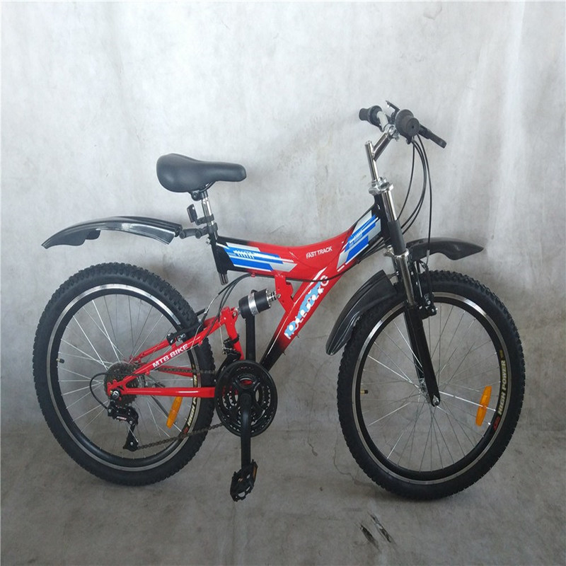 스틸 프레임 18 스피드 내리막 MTB 사이클 전체 듀얼 서스펜션 산악 자전거 24 OEM