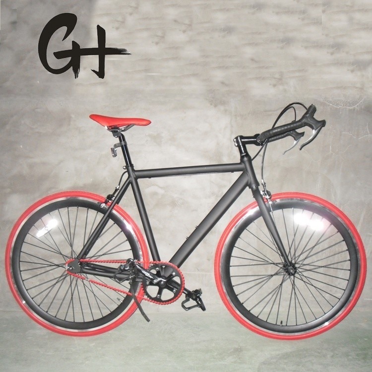 700C 풀 매트 블랙 OEM 알루미늄 프레임 싱글 스피드 로드 바이크 총 무게 13KG