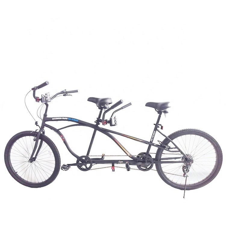 CE 인증 스틸 프레임 26 "시마노 7 스피드 해변 크루저 2 명의 라이더를위한 탕덤 자전거