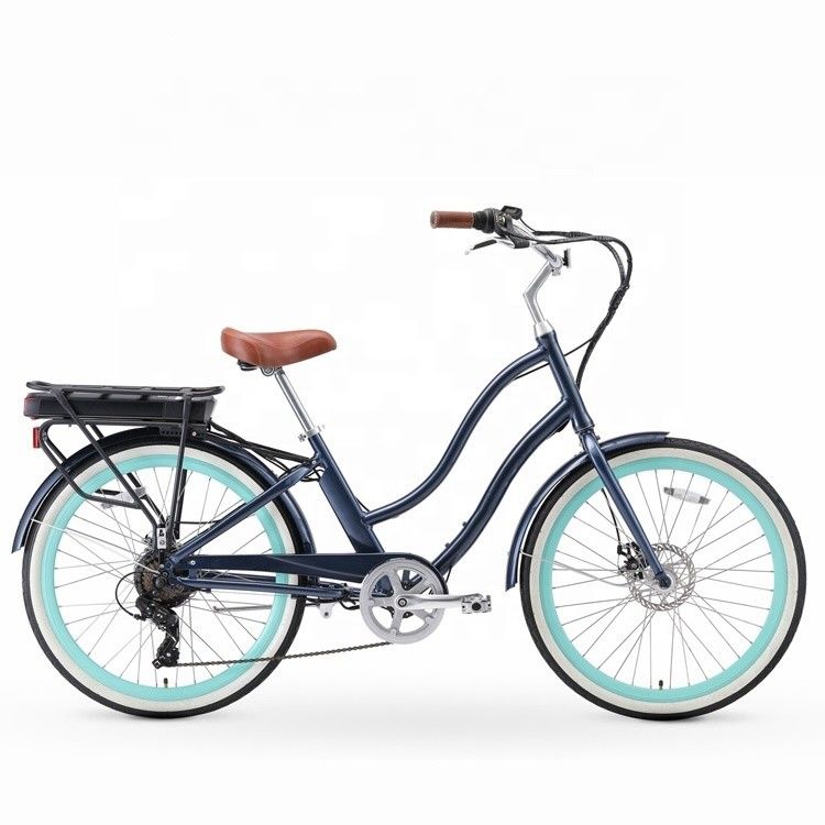 26&quot; 500W OEM 커스터마이징 CE 48V 14AG 리?? 배터리 7 스피드 PAS 스텝 트루 여성 레이디 소녀 해변 크루저 전기 자전거